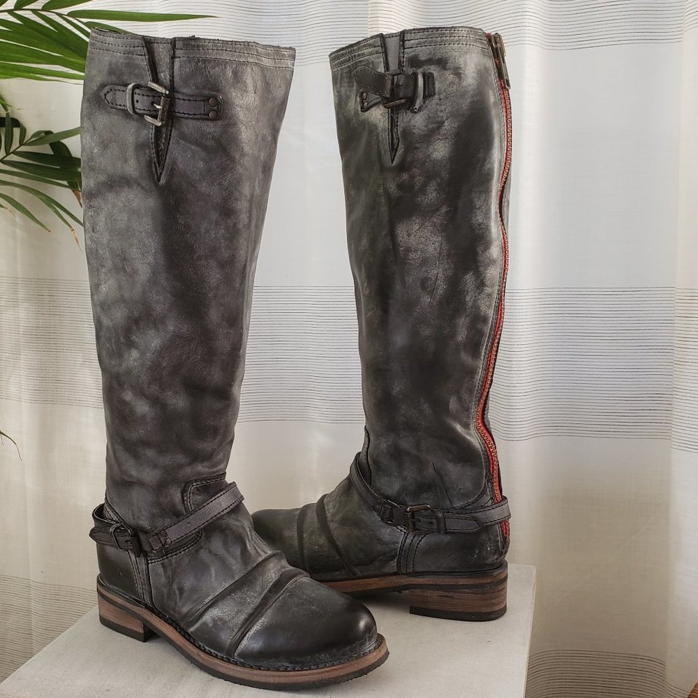 Freebird by Steven Roadie Boots Black Gray 7M